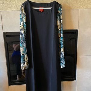 Black Dress with Sheer Long Sleeves
